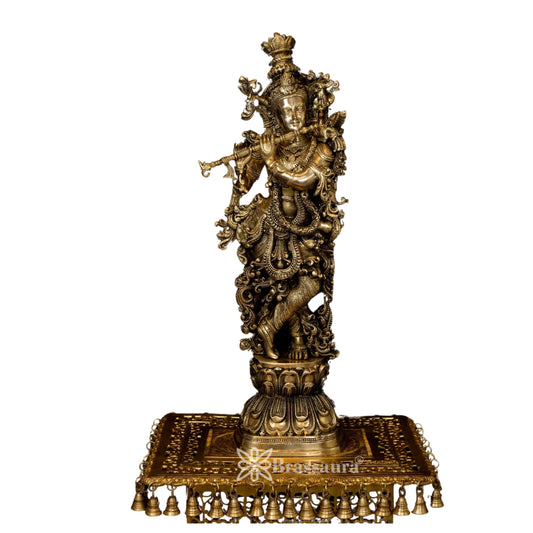 Brass Royal Antique Krishna Murti Weight 15 Kg And Height 29 Inch