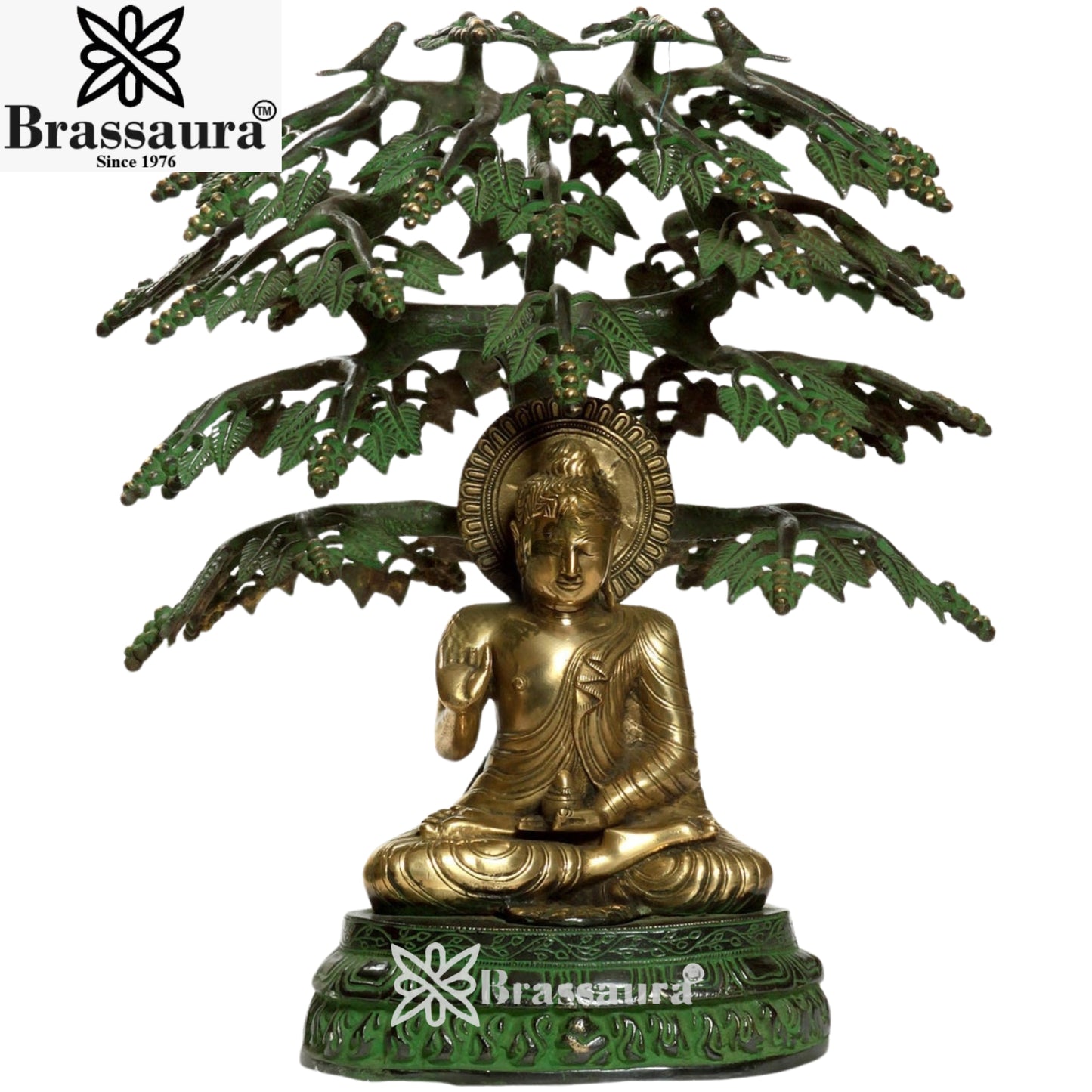 Brass tree Buddha Weight 17 Kg & Height 20.5 inch