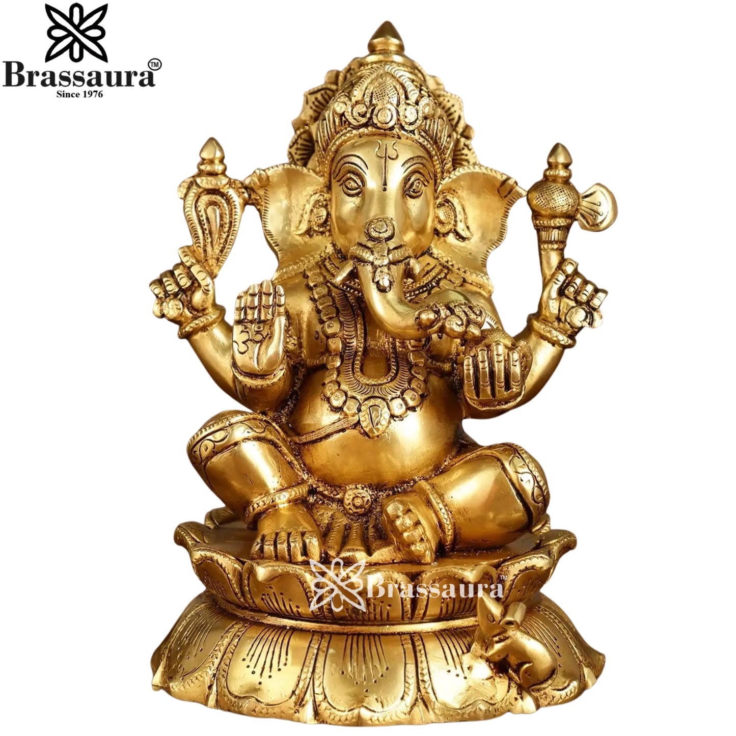 Brass Super fine Ganesha Statue Weight 6 Kg & Height 9.5 Inch