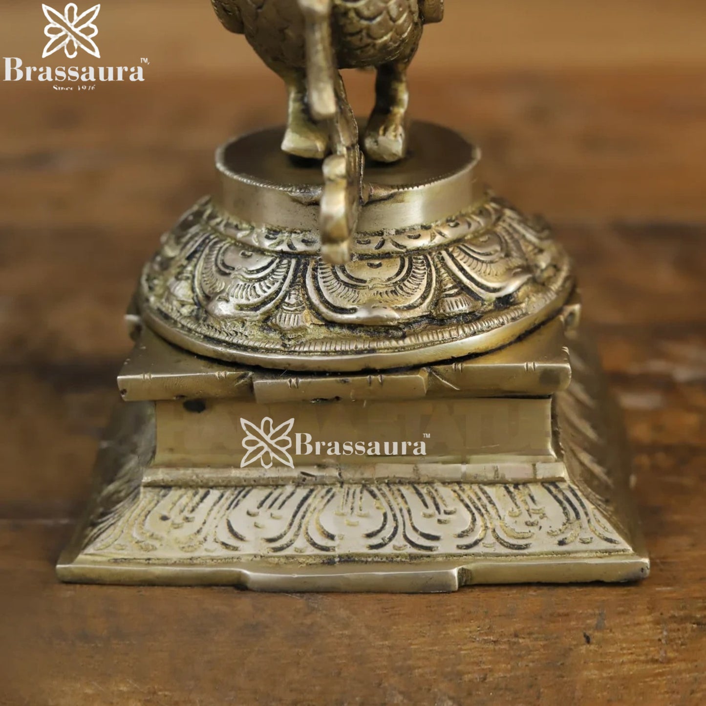 Brass Peacock Ganesha Weight 4.28 Kg & Height 14 Inch