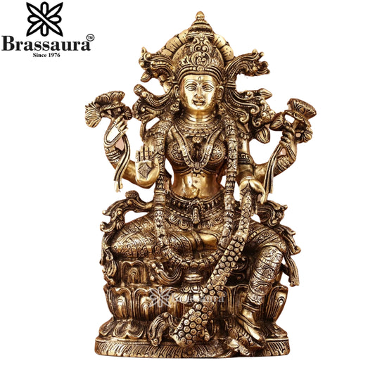 Brass Lakshmi Murti Weight 8.9 Kg And Height 15 Inch