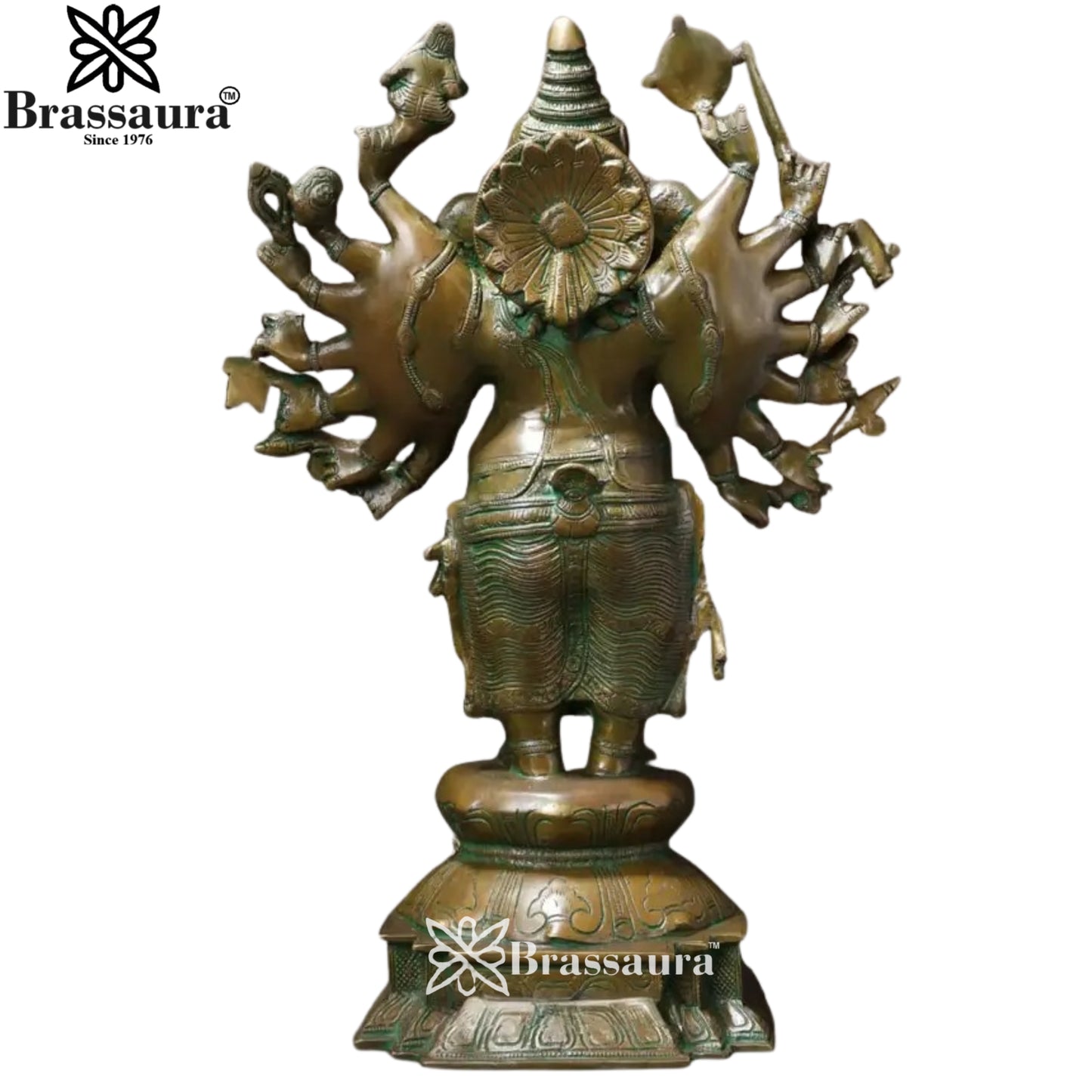 Brass Antique Ganesha Statue Weight 13.5 Kg & Height 19 Inch