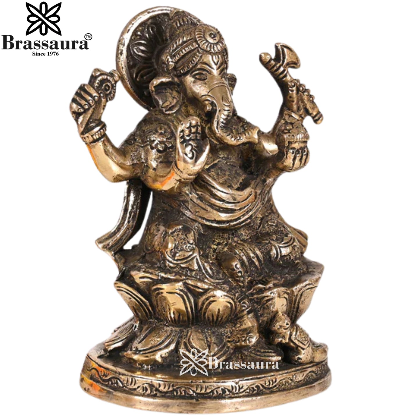 Brass Ganesha Statue Weight 1 Kg & Height 4.5 Inch