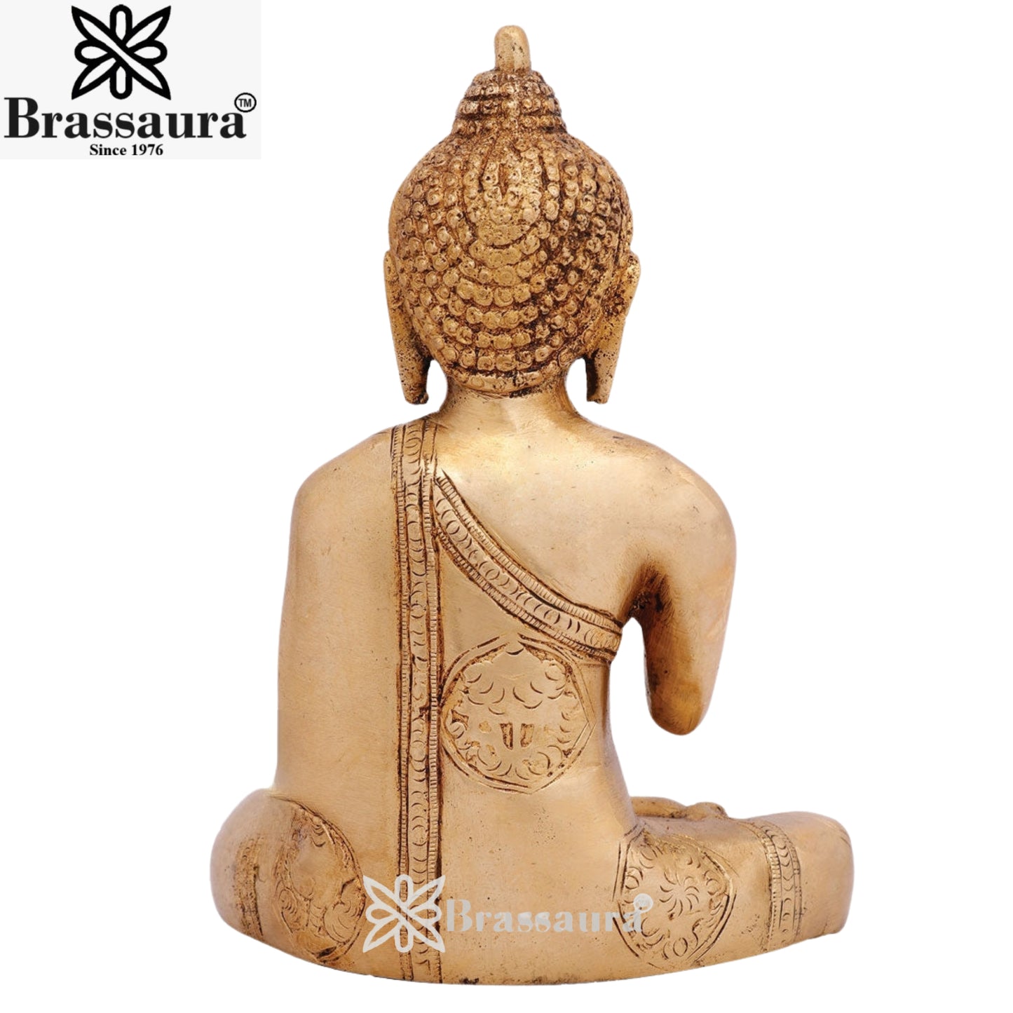 Brass Bhumisprasa Buddha Weight 1.7 kg & Height 7.5 Inch