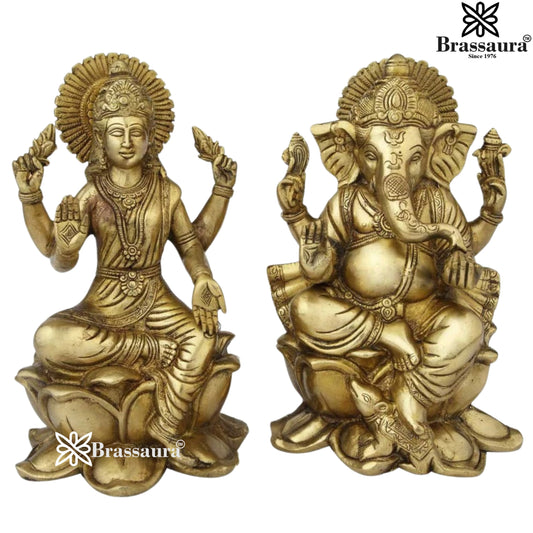 Brass Artistic Lakshmi Ganesh Weight 8 Kg & Height 11 Inch