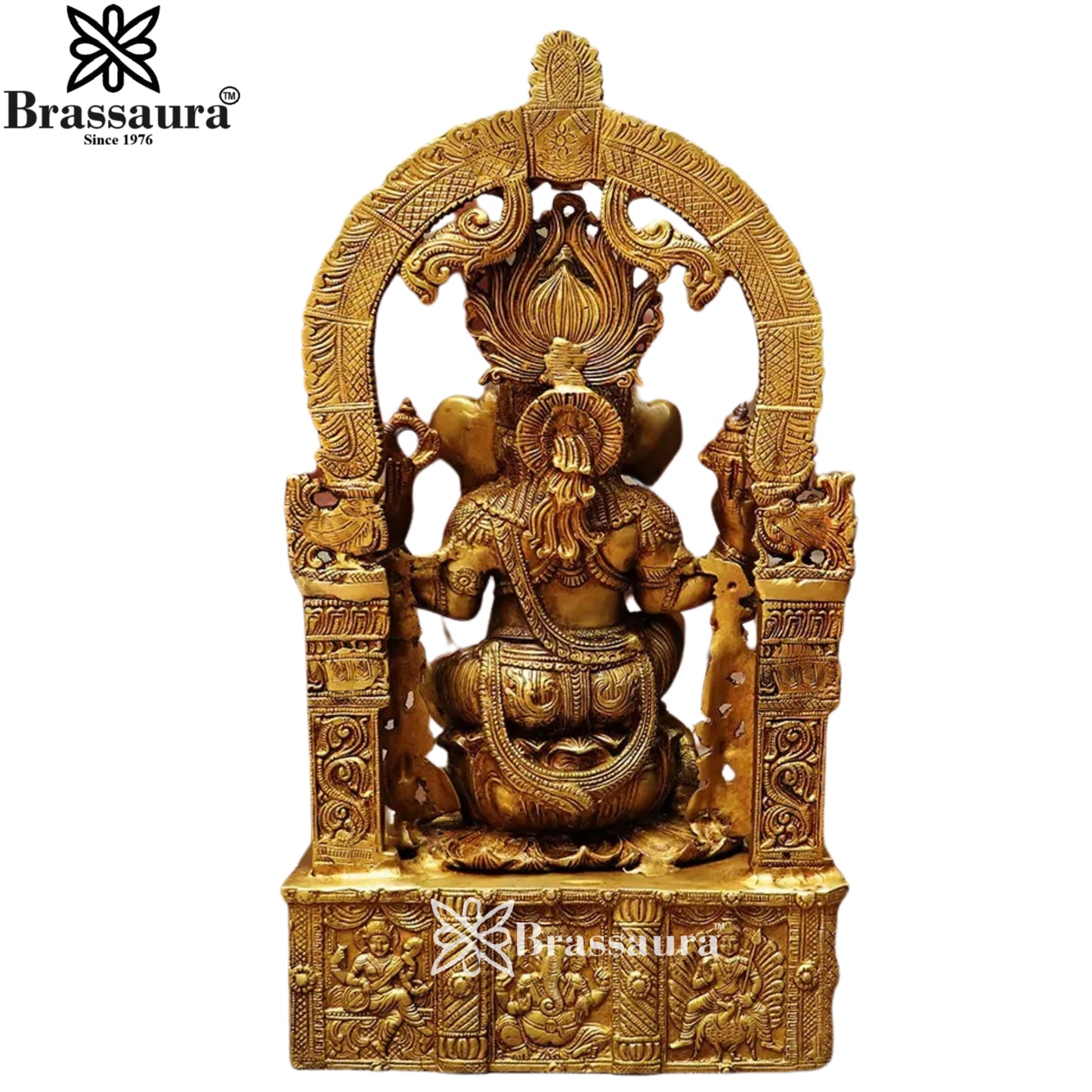 Brass Ring Ganesha Statue Weight 14.5 Kg & Height 20 Inch