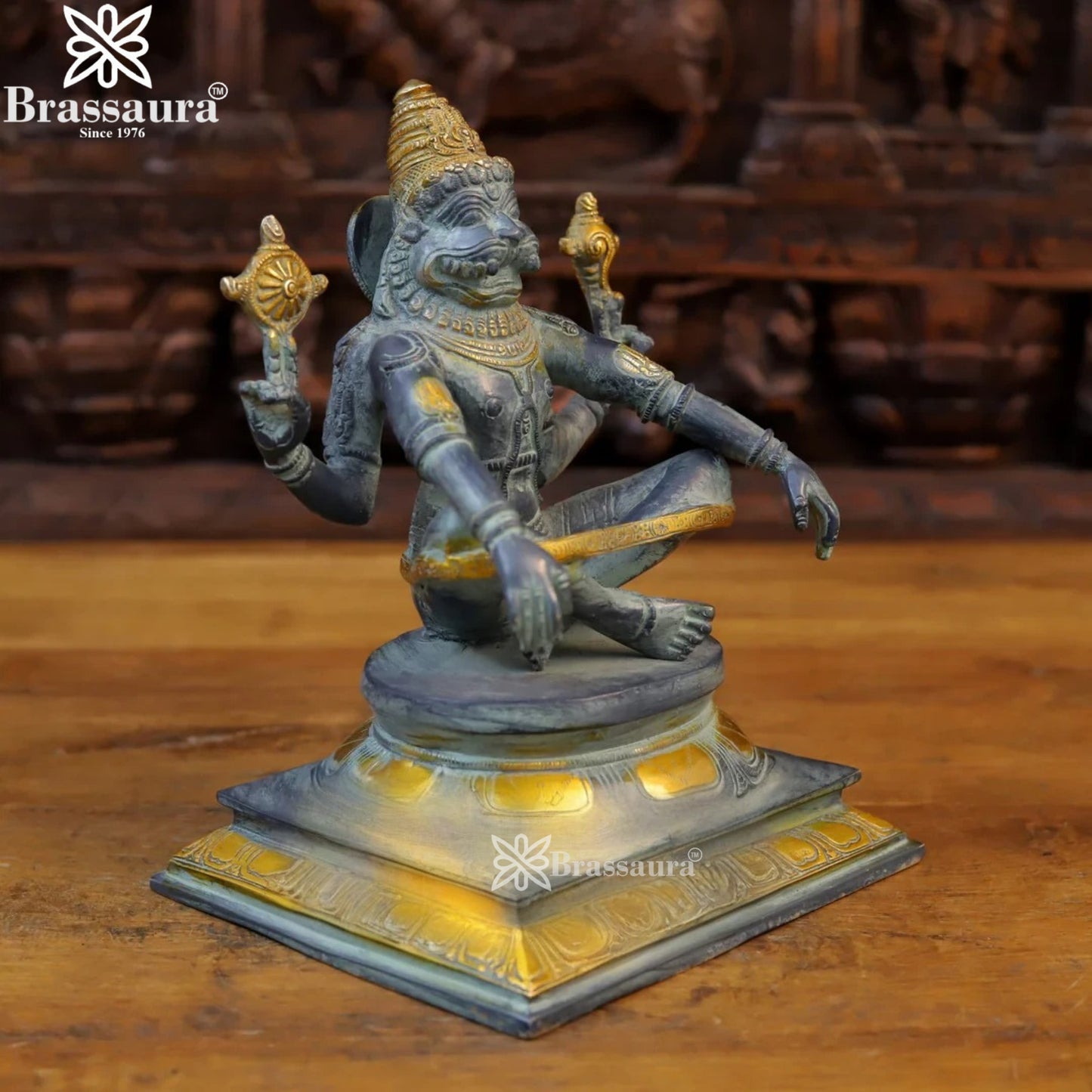 Brass Narshimha Statue For Home Decor And Gift Items Weight 5.8Kg And Height 10.5 Inches