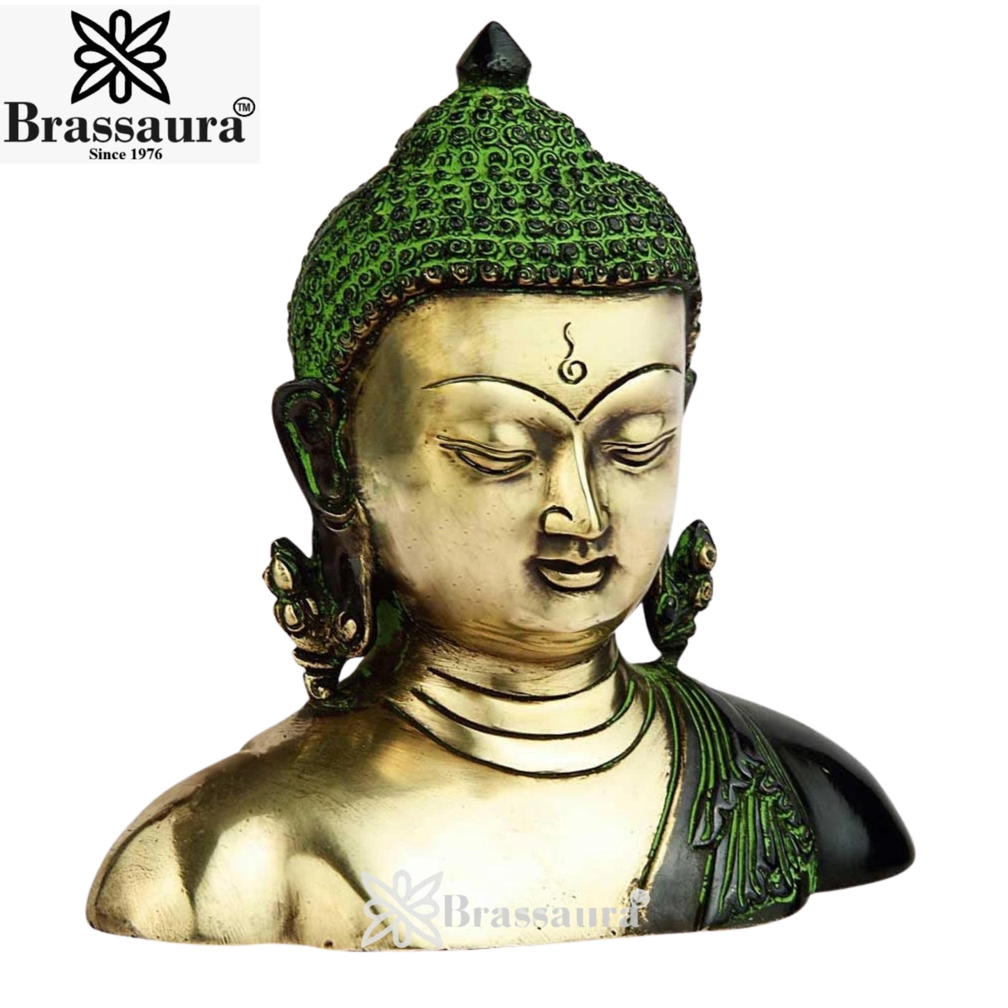 Brass Head Buddha Weight 1.6 kg & Height 7 Inch