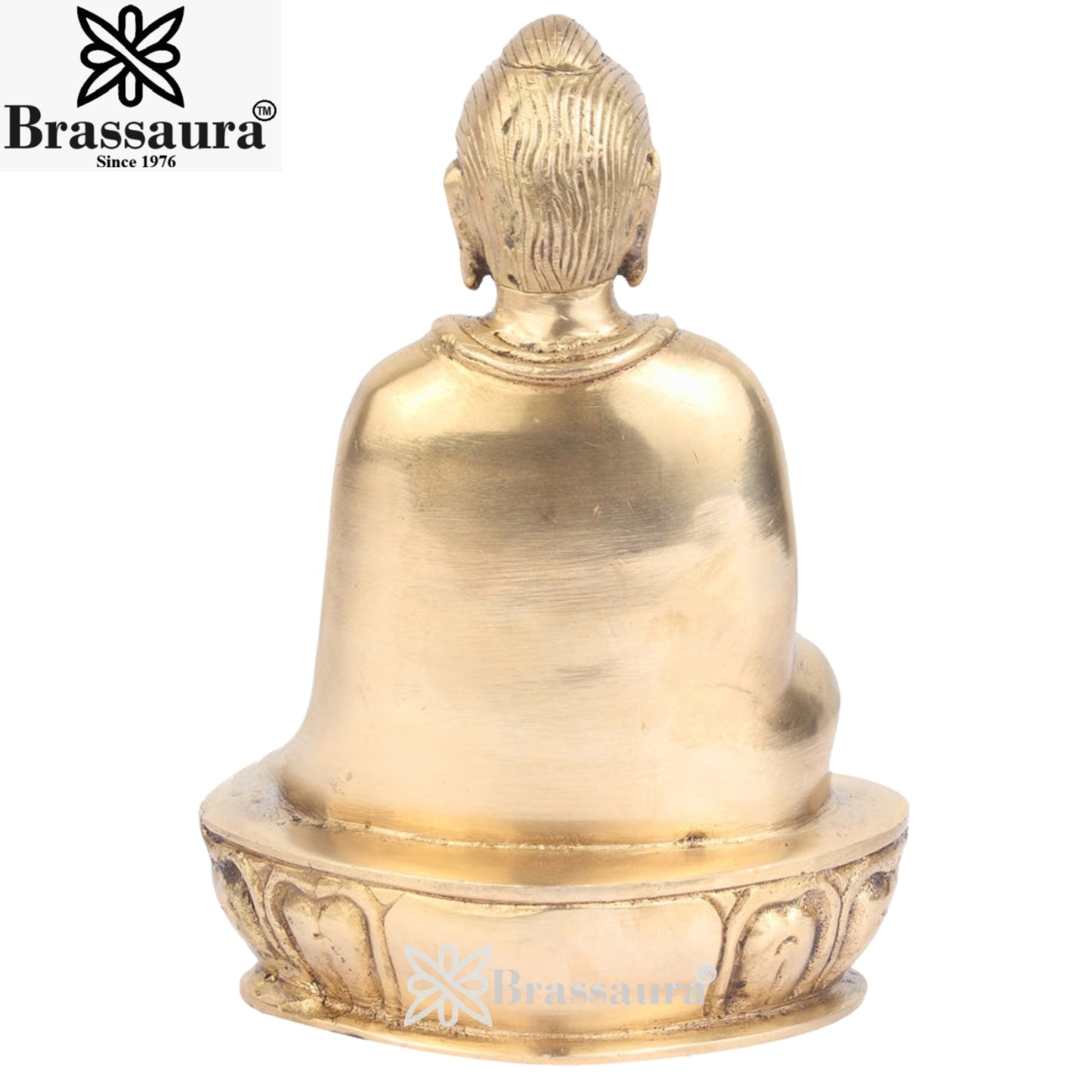 Brass Royal Golden Buddha With Base Weight 2 Kg & Height 8 Inch