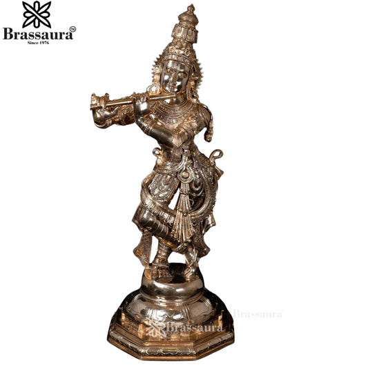 Brass Krishna Murti Weight 21.6 Kg And Height 27 Inch