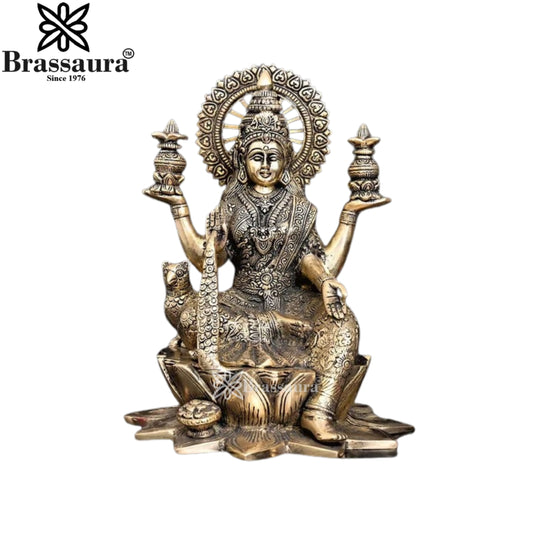 Brass Lakshmi Murti Weight 6.2 Kg And Height 11 Inch