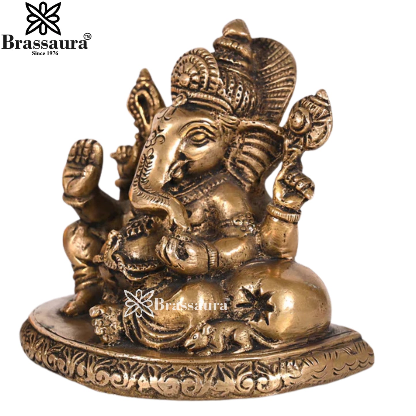 Brass Ganesha Statue Weight .7 Kg & Height 3.5 Inch