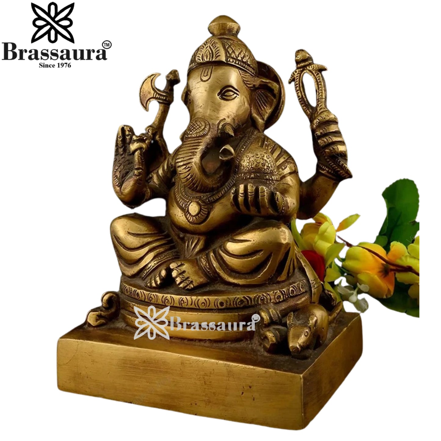 Brass Ganesha Statue Weight .43 Kg And Height 3 Inch