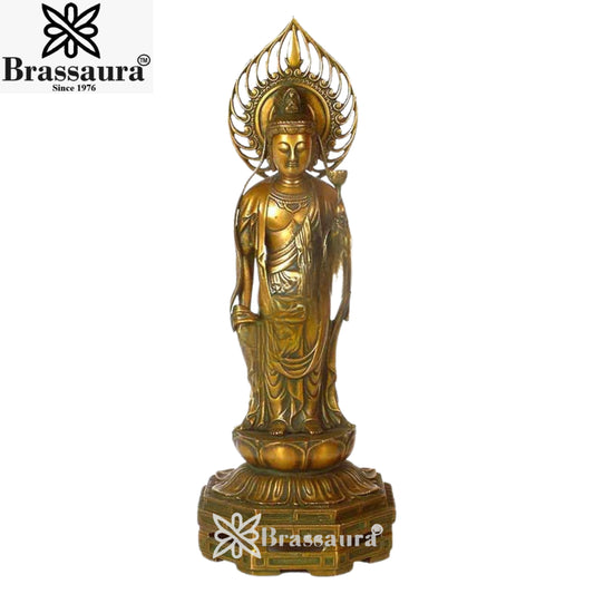 Brass Classic Standing Buddha Weight 10 Kg & Height 24 inch