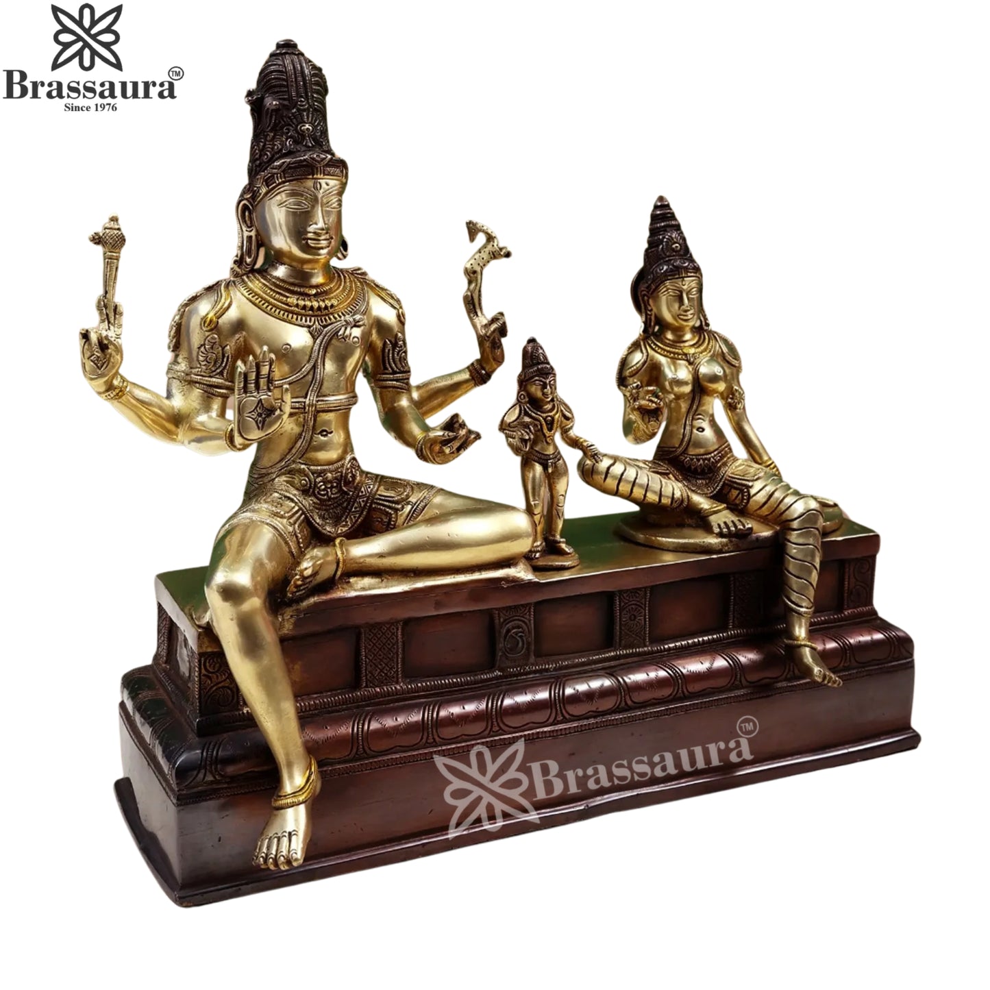 Brass Shiva With Parvati Statue Weight 10 Kg And Height 13 Inch