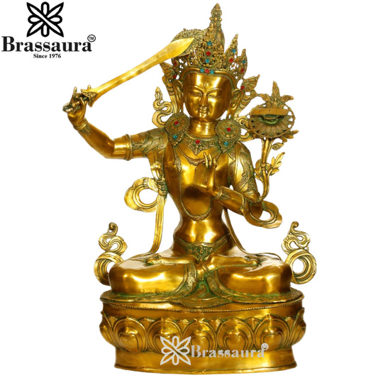 Brass Antique Tara Weight 47 Kg & Height 39 Inch