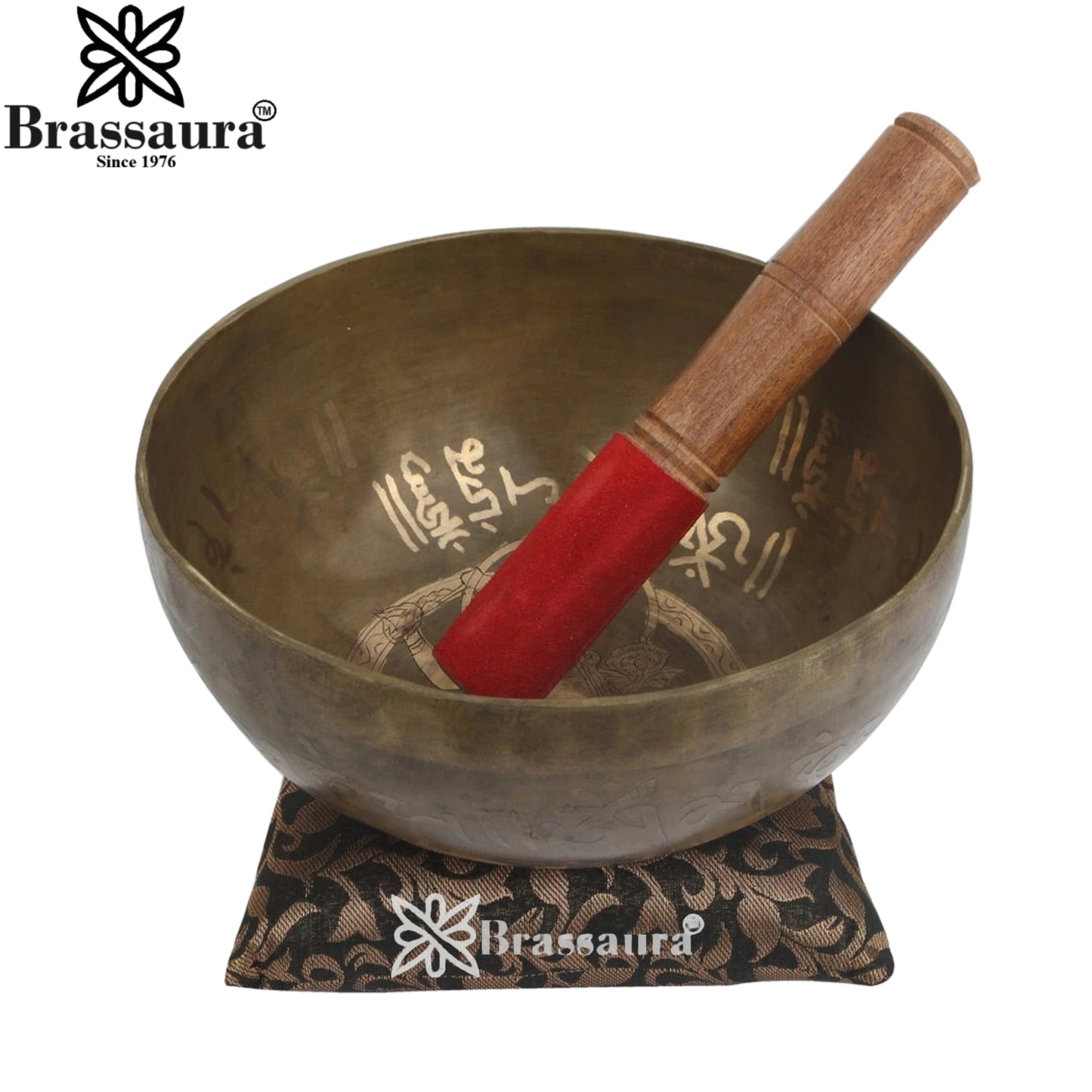 Brass Tara Singing Bowl & Cushion Weight 1 Kg & Height 3 Inch