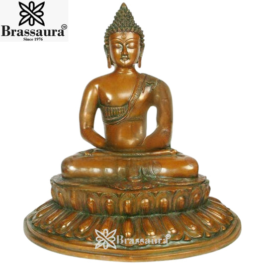 Brass Buddha Weight 18 Kg & Height 22.8 inch