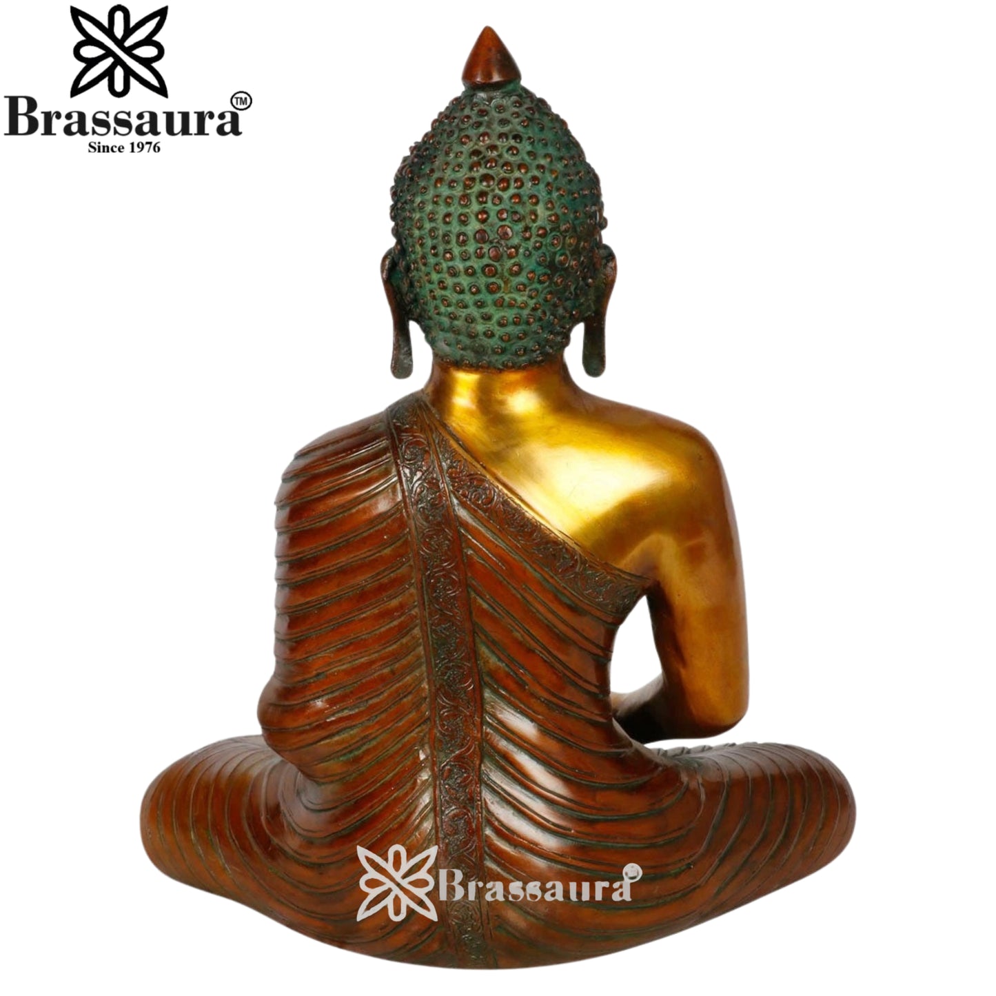 Brass Buddha Weight 6.5 kg & Height 13 Inch