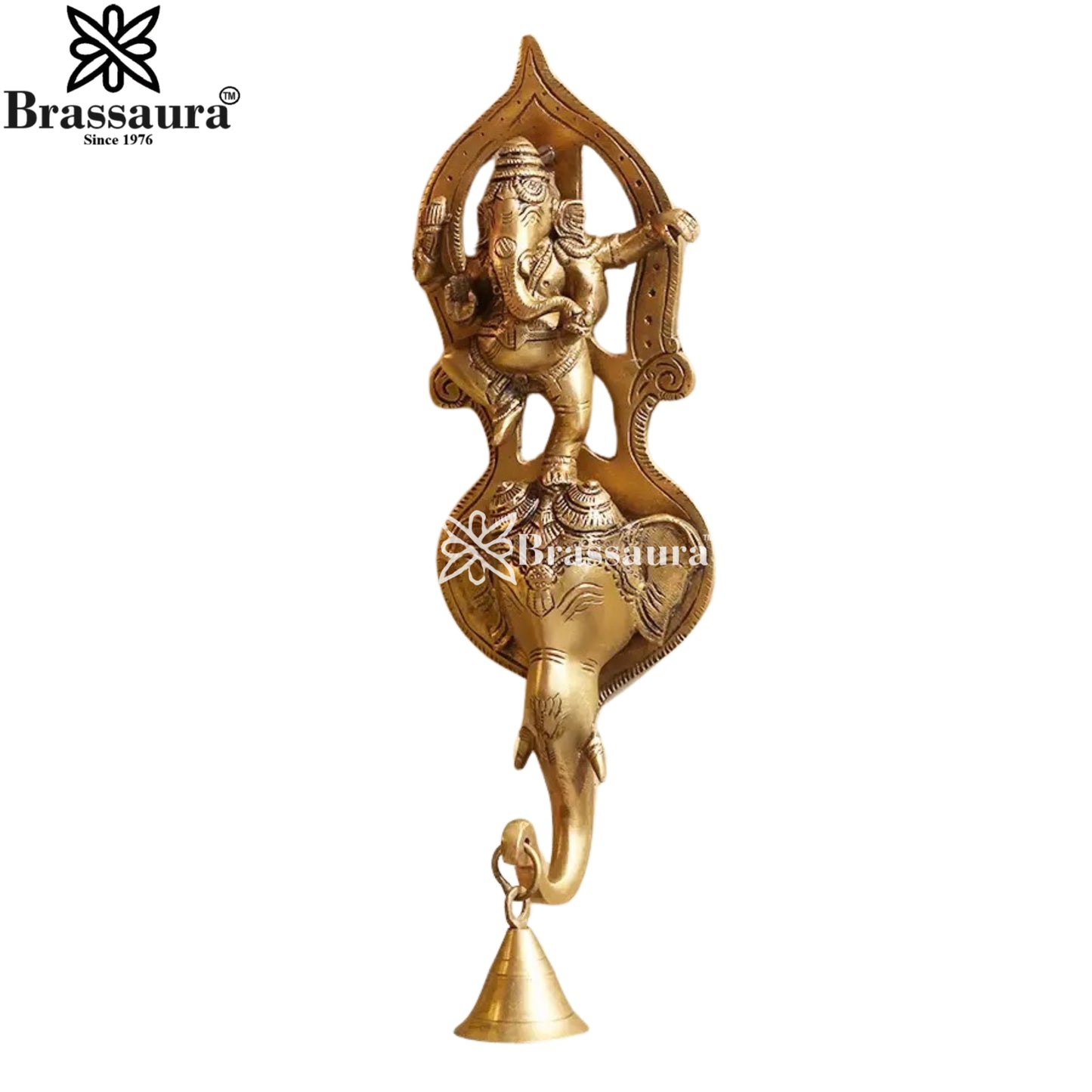 Brass Ganesha Diya Statue Weight 1.6 Kg And Height 13 Inch