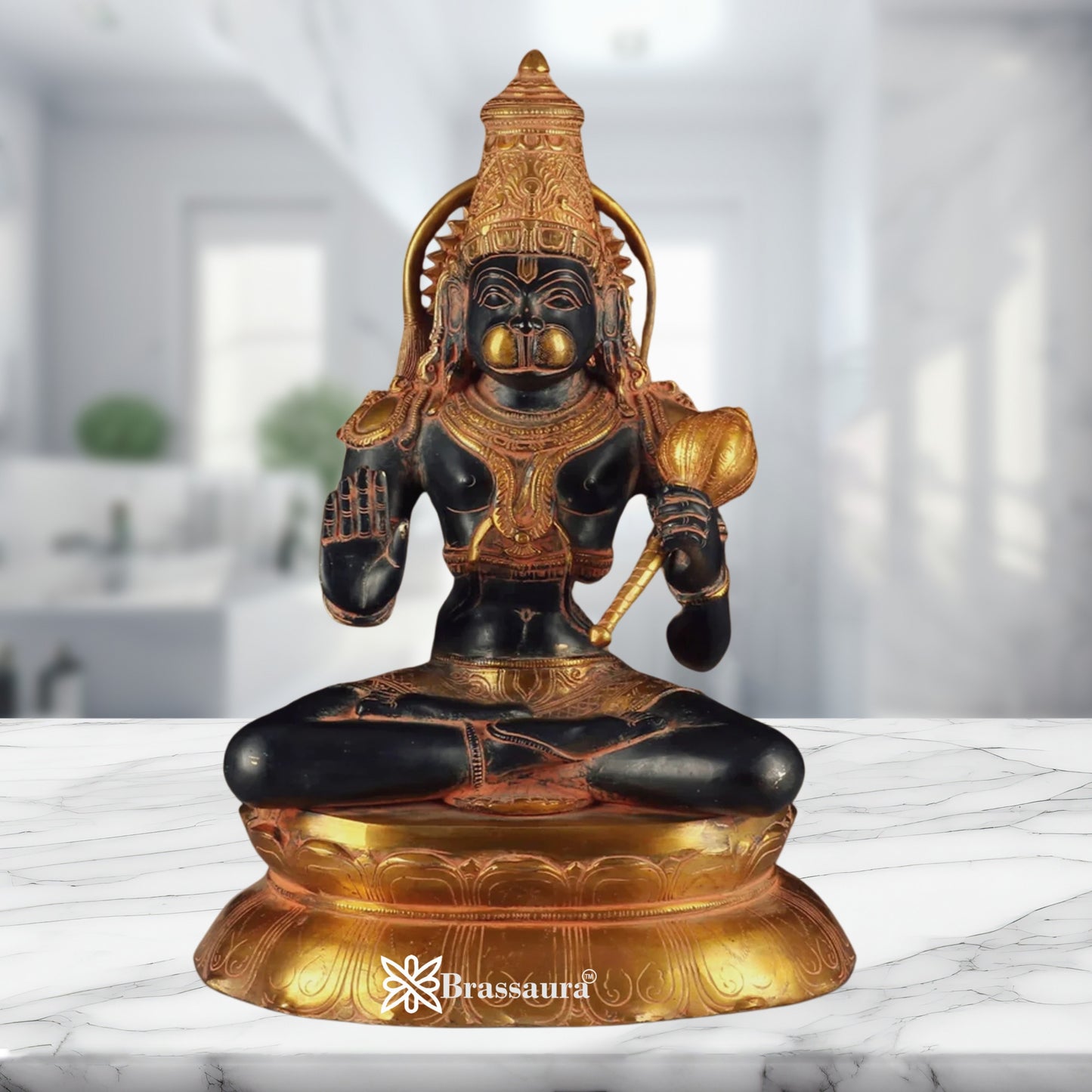 Brass Hanuman Statue Weight 12 Kg And Height 16 Inch