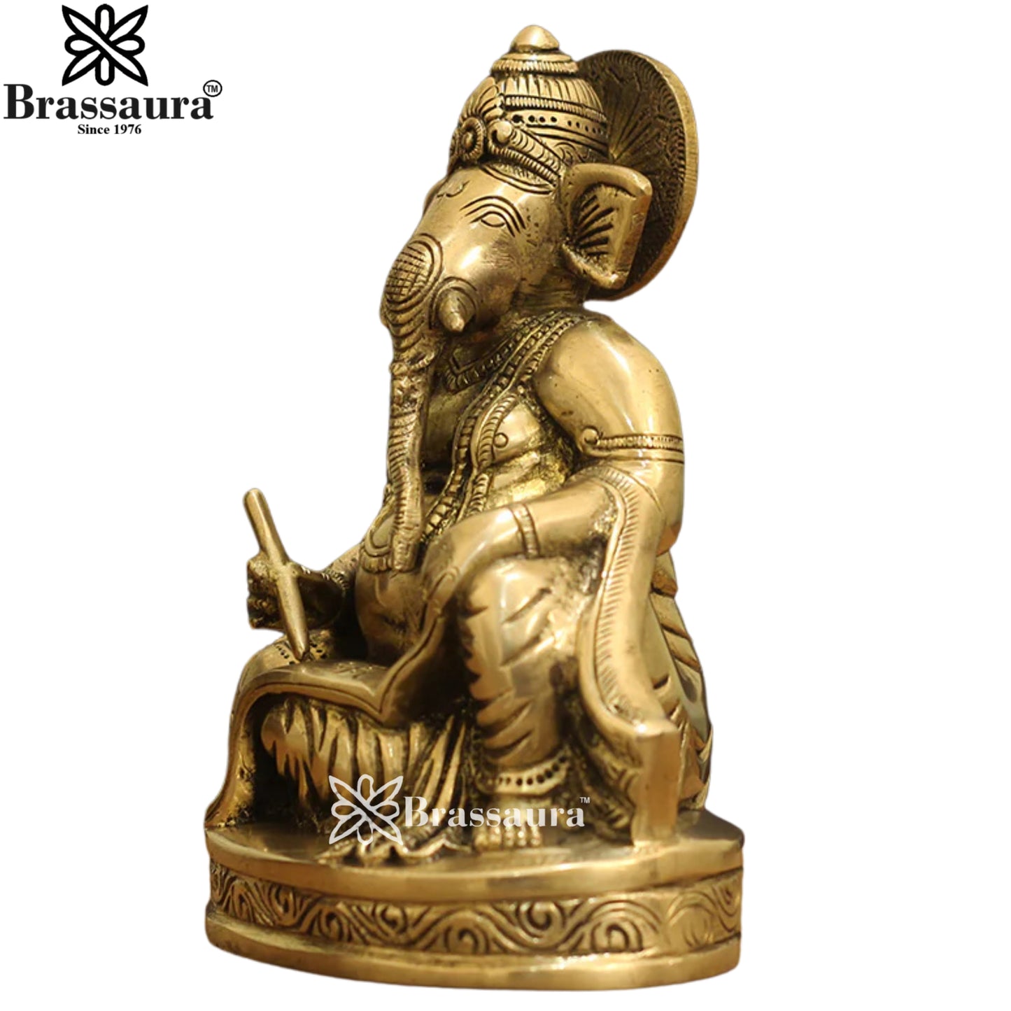 Brass Ganesha Statue Weight 1.8 Kg And Height 7.5 Inch