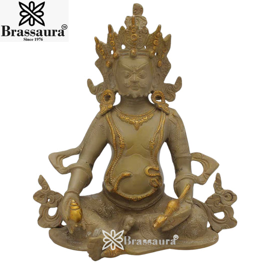 Brassaura™ Brass Kuber Idol – Height 10 Inches & Weight 3.3 Kgs | Religious & Cultural Décor