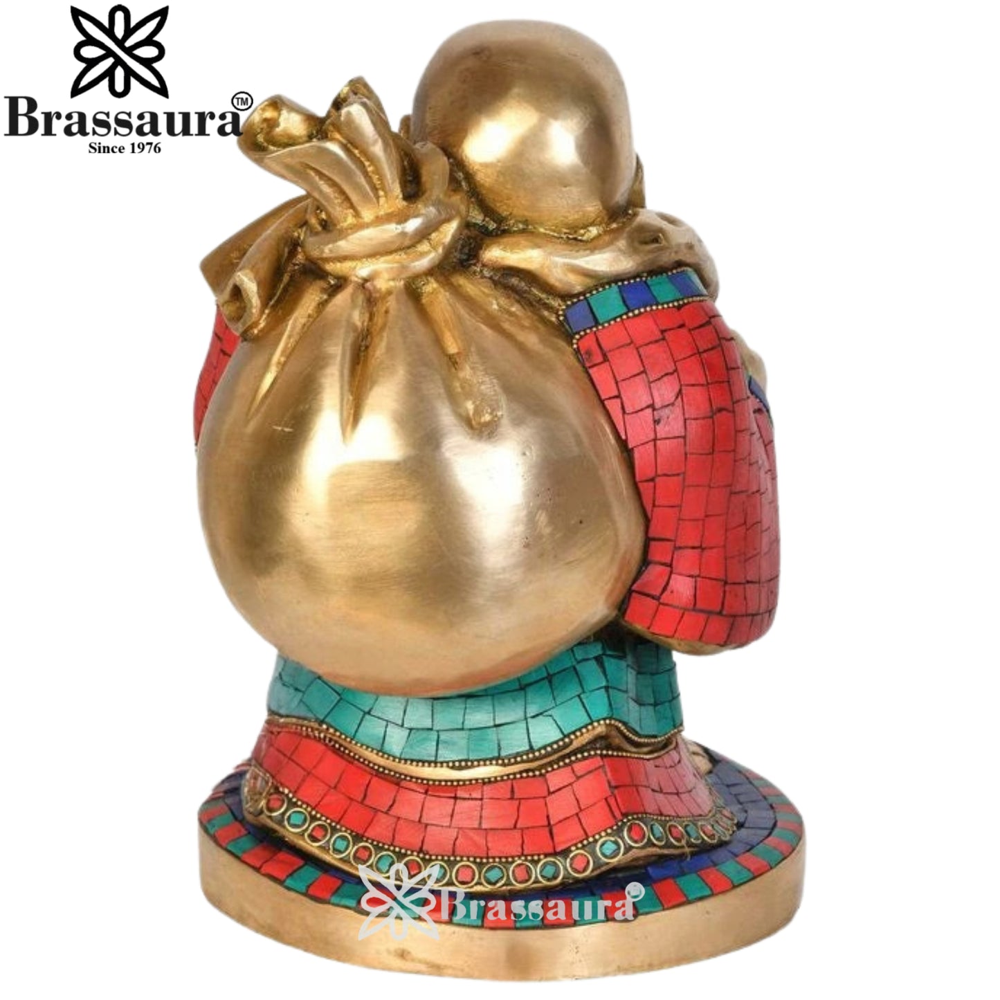Brass Standing Gem Stone Work Buddha Weight 7 kg & Height 11 Inch