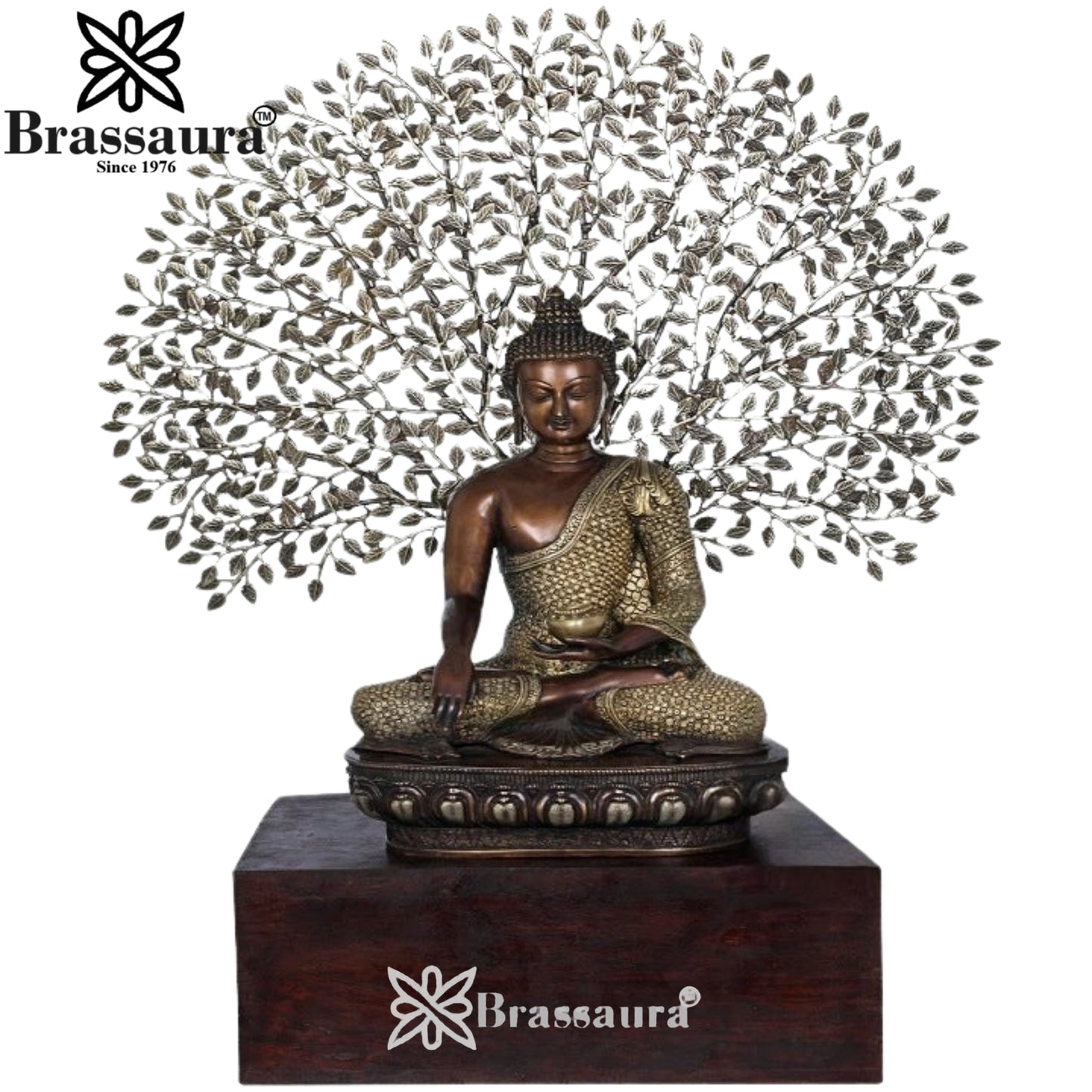 Brass Tree Buddha Weight 48 kg & Height 42 Inch