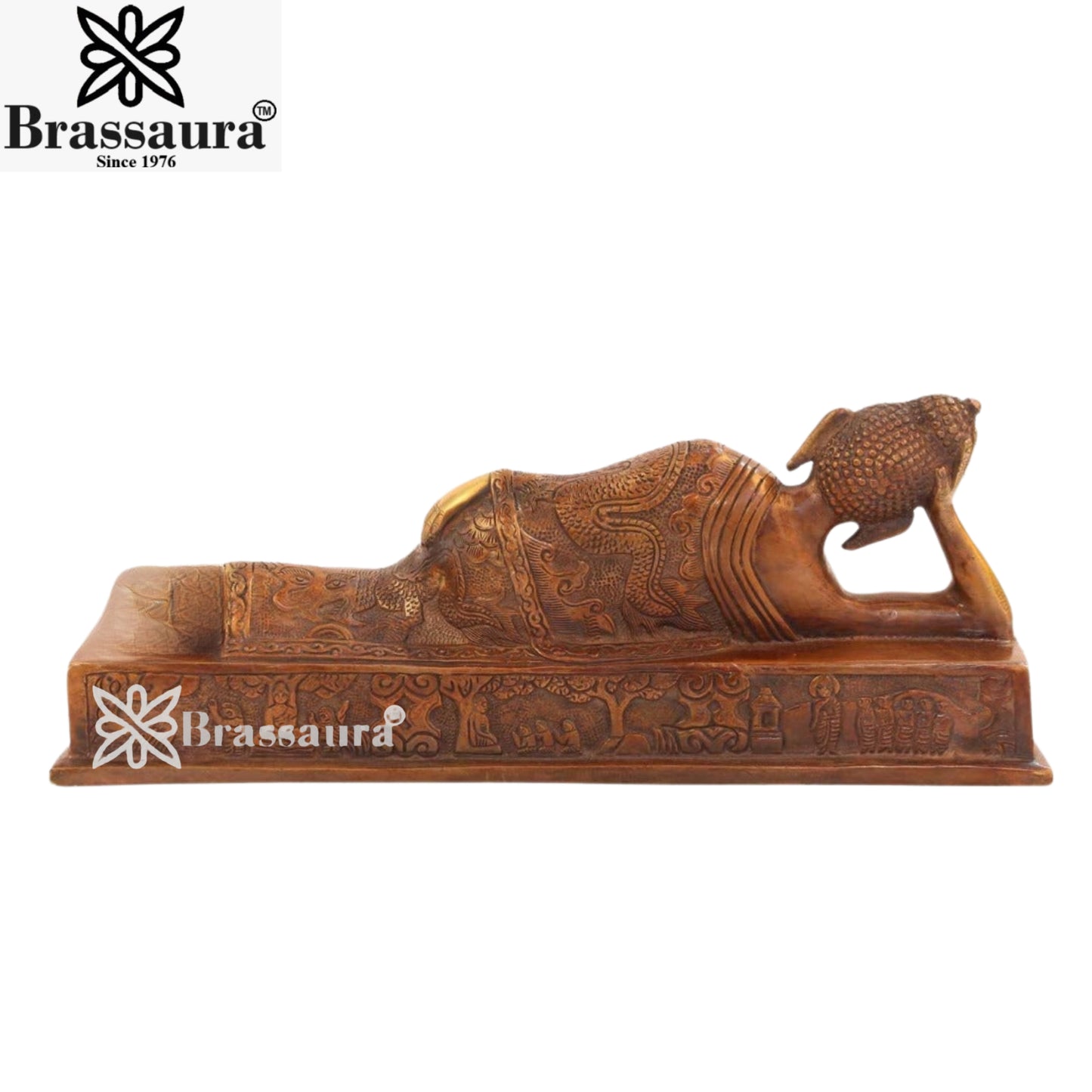Brass Vintage Relaxing Buddha Weight 2.6 Kg & Height 5 inch