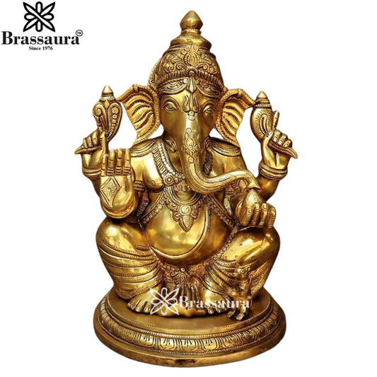 Brass Super fine Ganesha Weight 12.7 Kg & Height 14 Inch