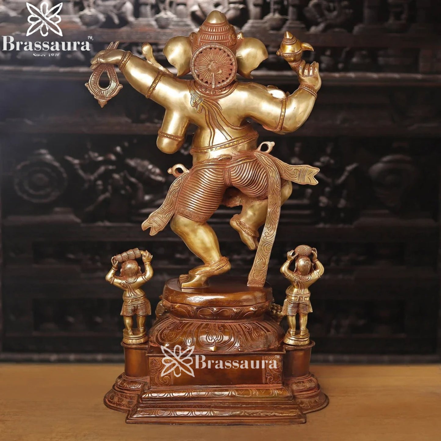 Brass Dancing Ganesha Weight 64.3 Kg & Height 40 Inch