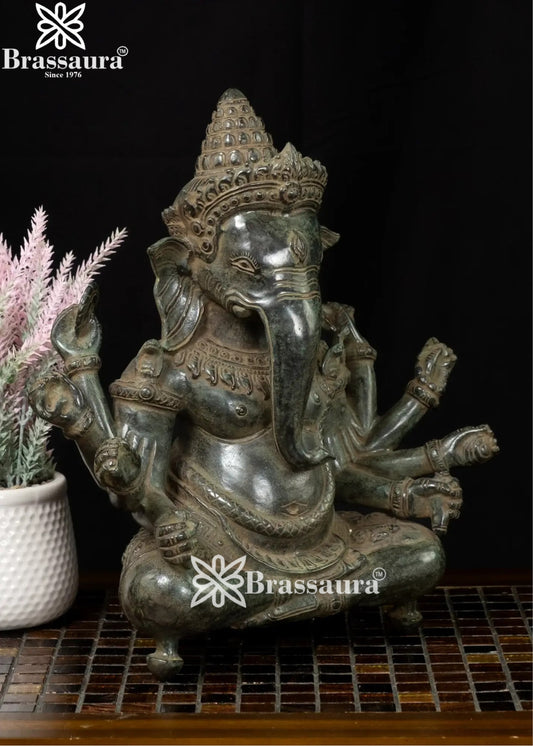 Bronze Ganesha Statue Weight 11.4 Kg And Height 18 Inch