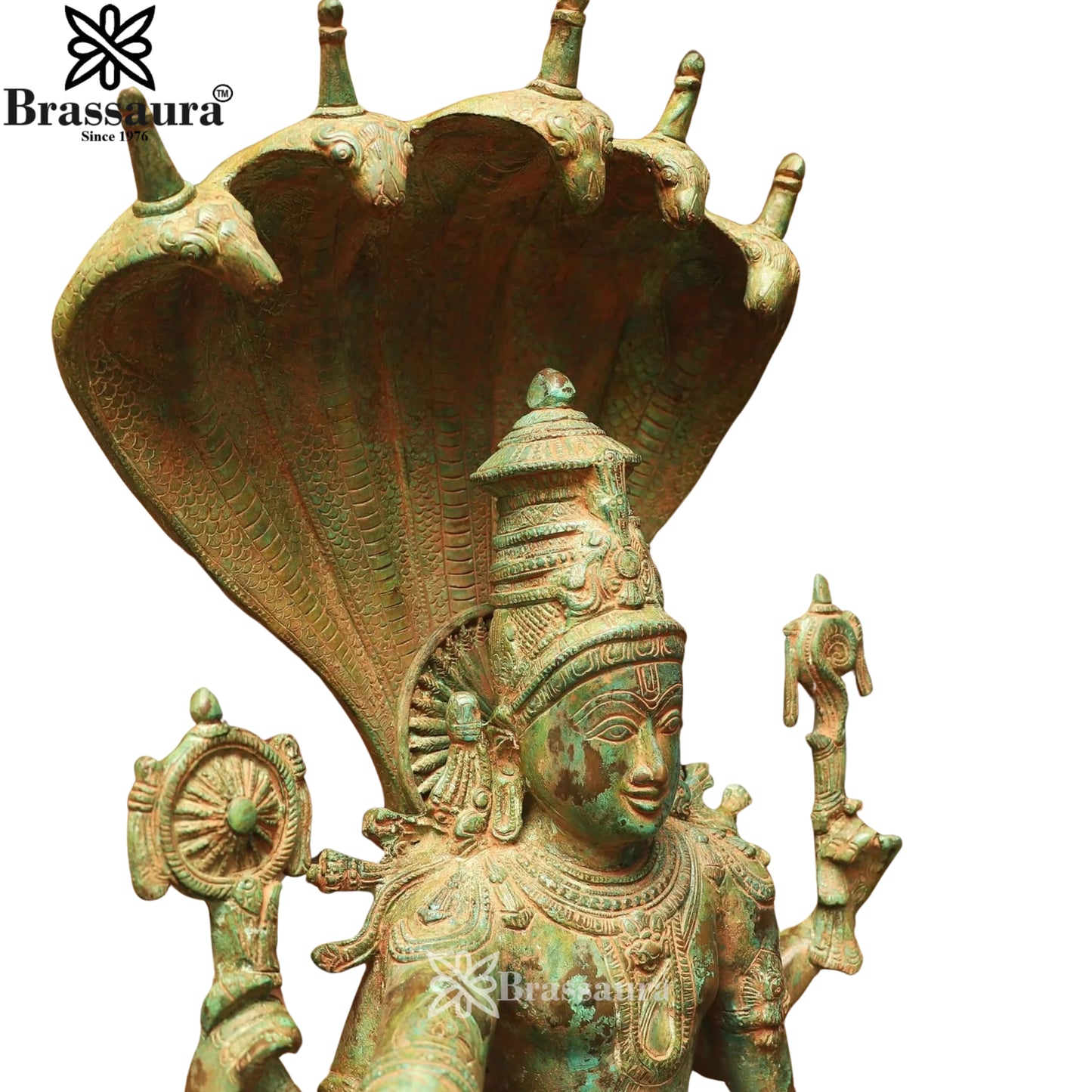 Brass Vishnu Statue Weight 35 Kg And Height 28 Inch