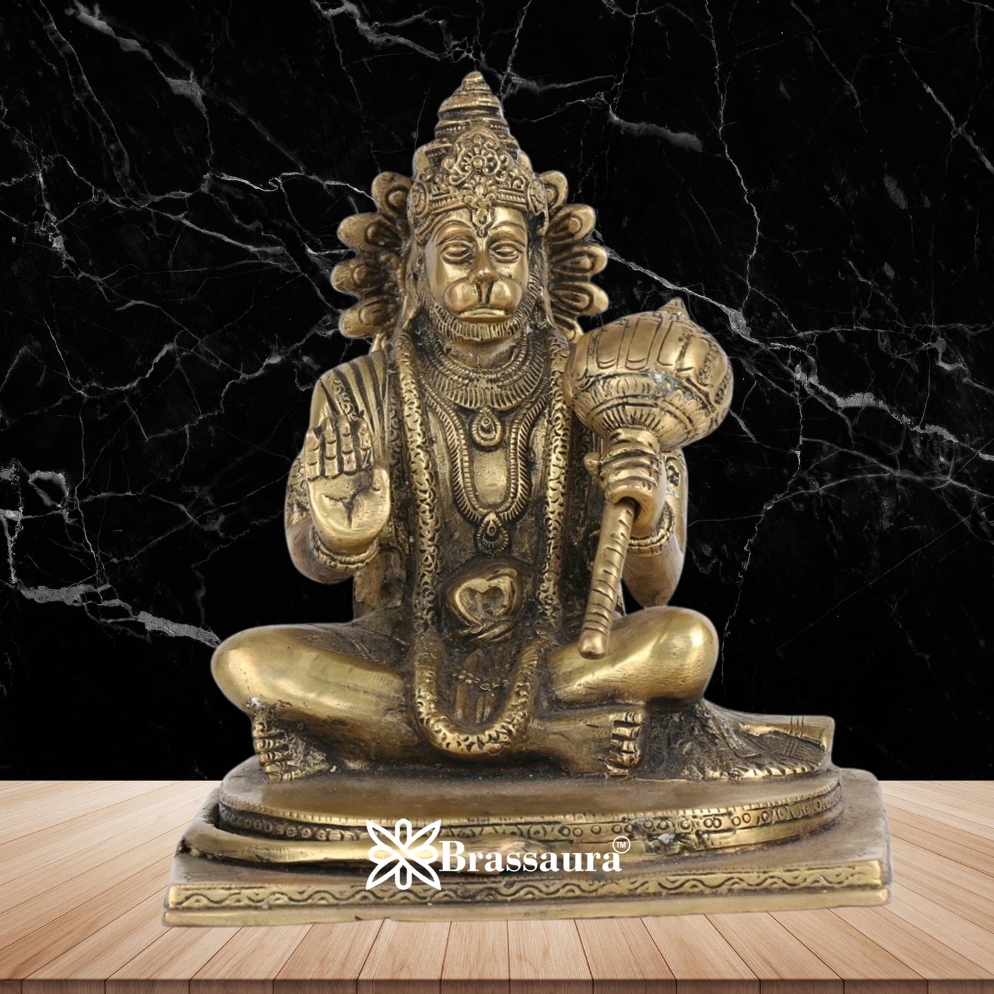 Brass Aashirwaad Mudra Hanumaan Statue Weight 3.7 Kg And Height 8 Inch