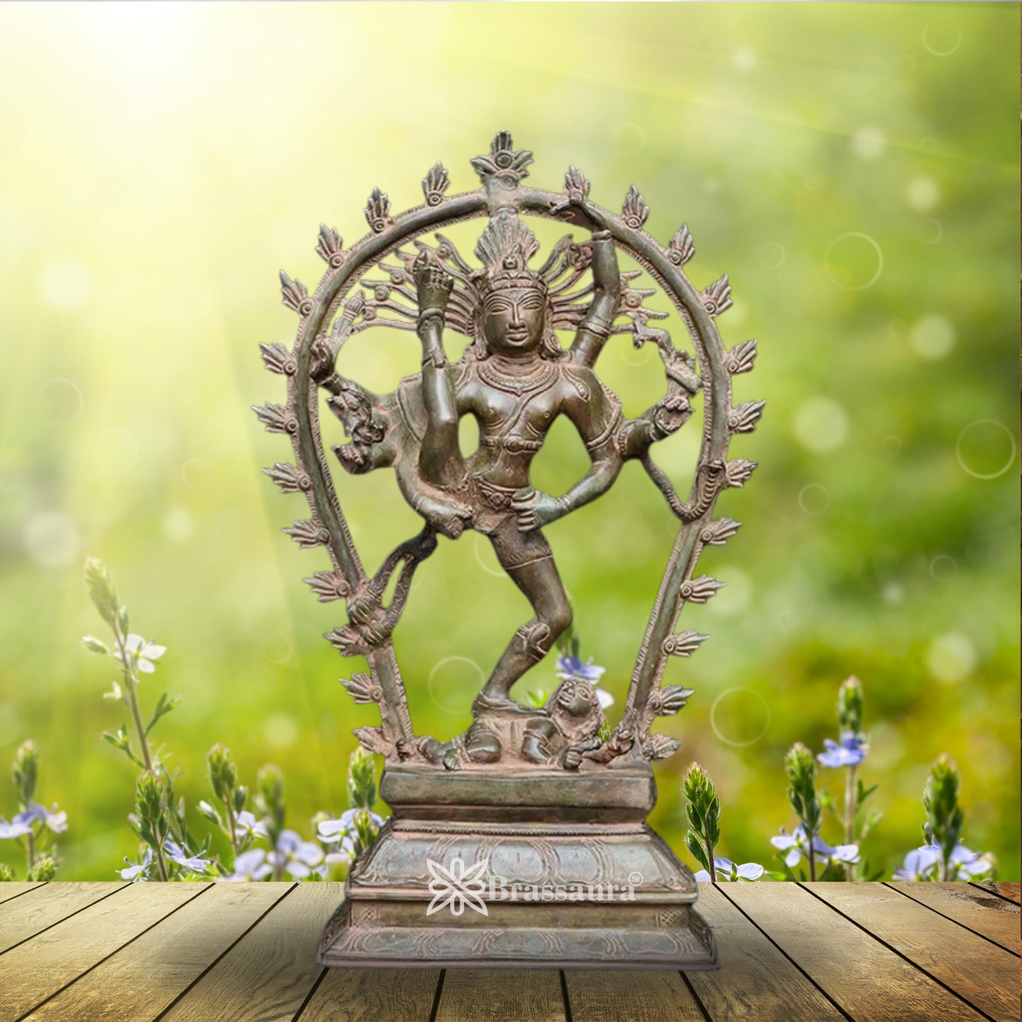 Brass Vintage Dancing Natraj Statue Weight 8.46 Kg And Height 17.5 Inch