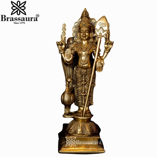 Brass Karthikiya Statue Weight 4 Kg And Height 13.5 Inch