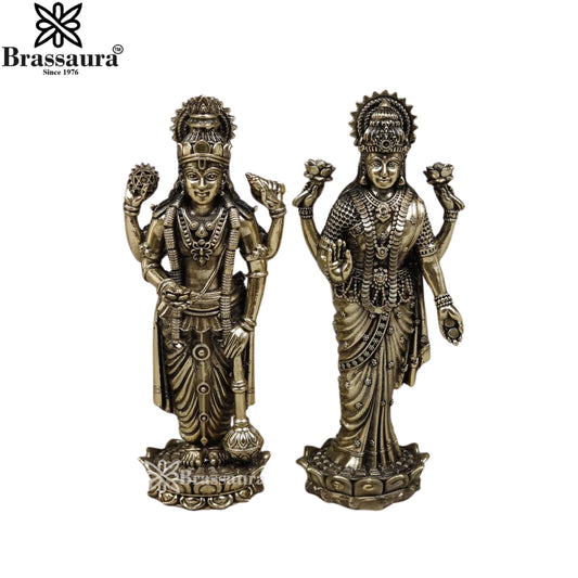 Brass Super fine Vishnu Laxmi Statue Weight .43 Kg And Height 6 Inch