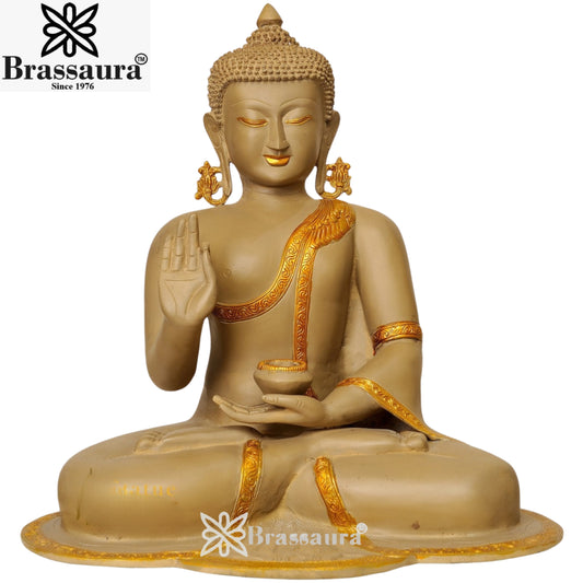 Brass Vintage Buddha Weight 17 Kg & Height 17.5 inch