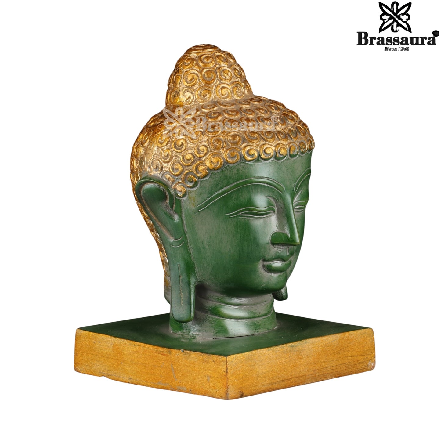 Brass Head Buddha Weight 4 kg & Height 9 Inch