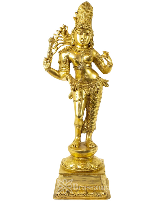 Brass Aardhnareshwar Statue Weight 8.1 Kg And Height 20.5 Inch