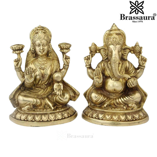Brass Artistic Lakshmi Ganesh Weight 5 Kg & Height 8 Inch