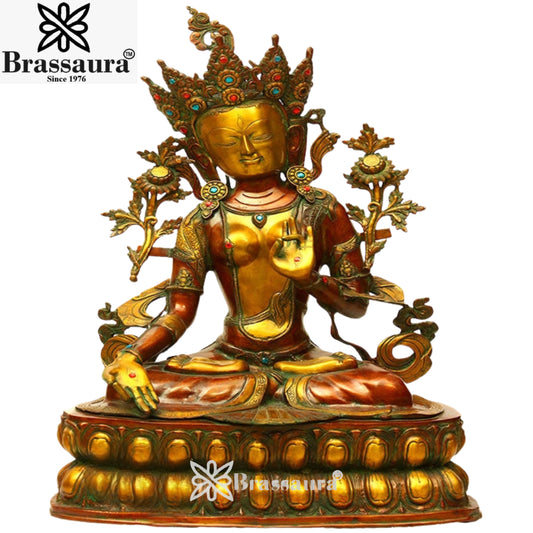 Brass Antique Tara Weight 34 Kg & Height 34.5 Inch