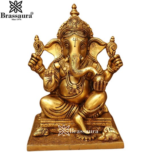 Brass Super fine Ganesha Statue Weight 6 Kg & Height 10 Inch