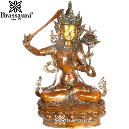 Brass Antique Tara Weight 47 Kg & Height 39 Inch