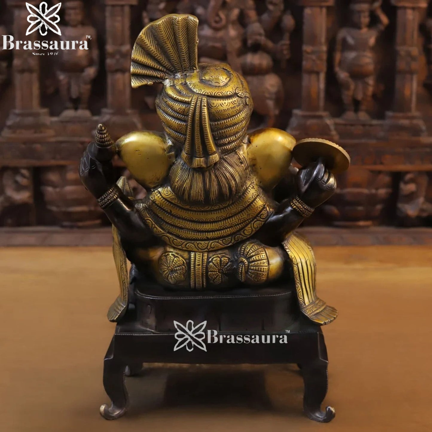 Brass Turban Ganesha Weight 13.3 Kg & Height 16.5 Inch