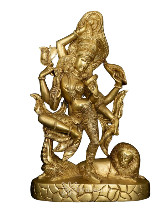 Brass Aardhnareshwar Statue Weight 7.5 Kg And Height 16.5 Inch