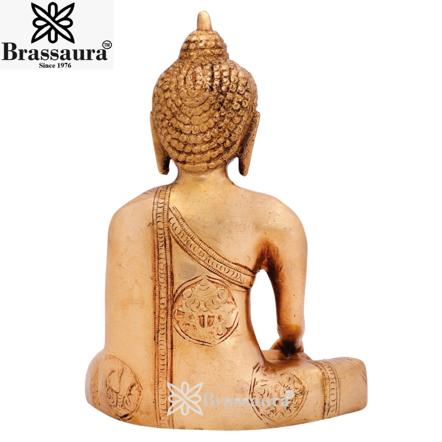 Brass Bhumisprasa Buddha Weight 1.7 kg & Height 7.5 Inch