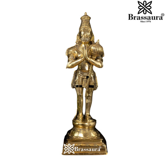 Brass Standing Hanuman Statue Weight 11.7 Kg And Height 23 Inch