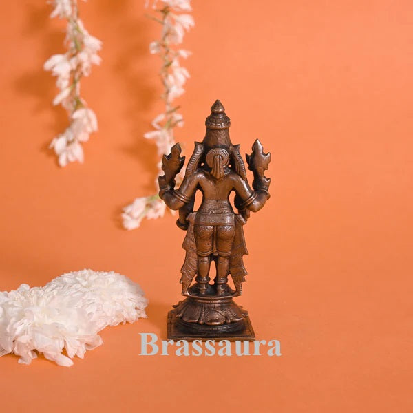 Copper Narayana Idol For Home Decor Weight .350 Kg And Height 5 Inch